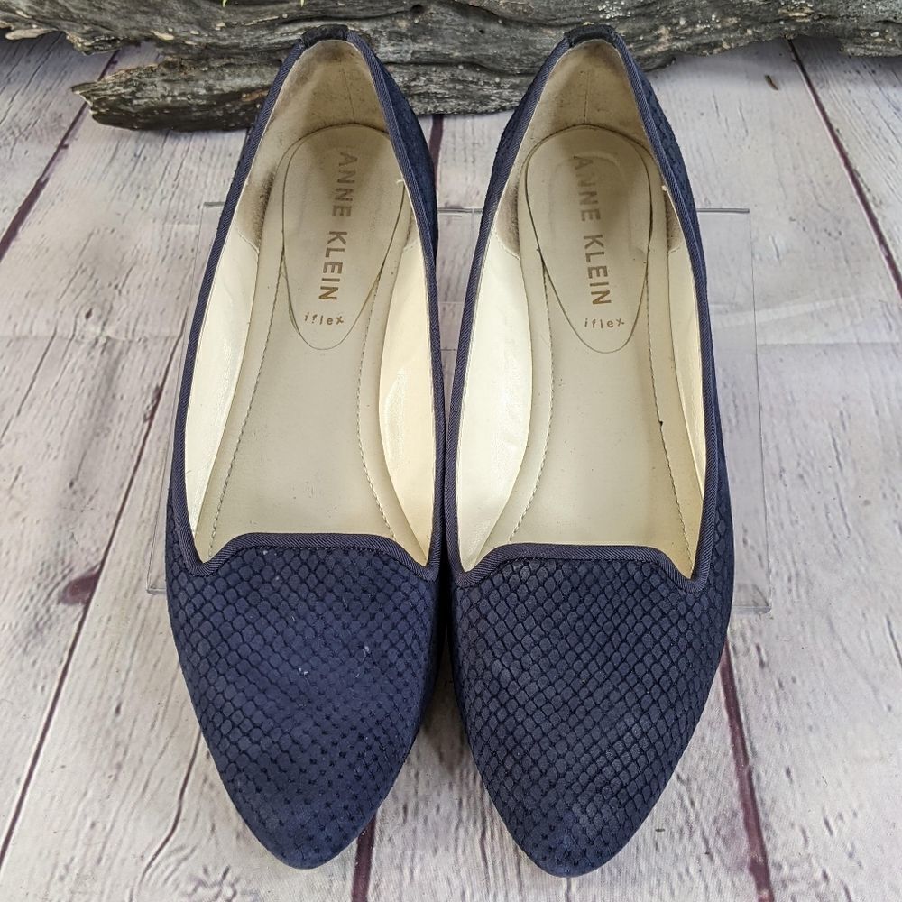 Anne Klein Akoni Snakeskin Pointed Toe Flats - Picture 2 of 9